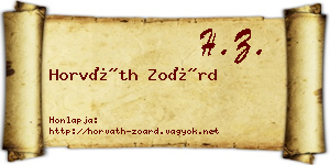 Horváth Zoárd névjegykártya